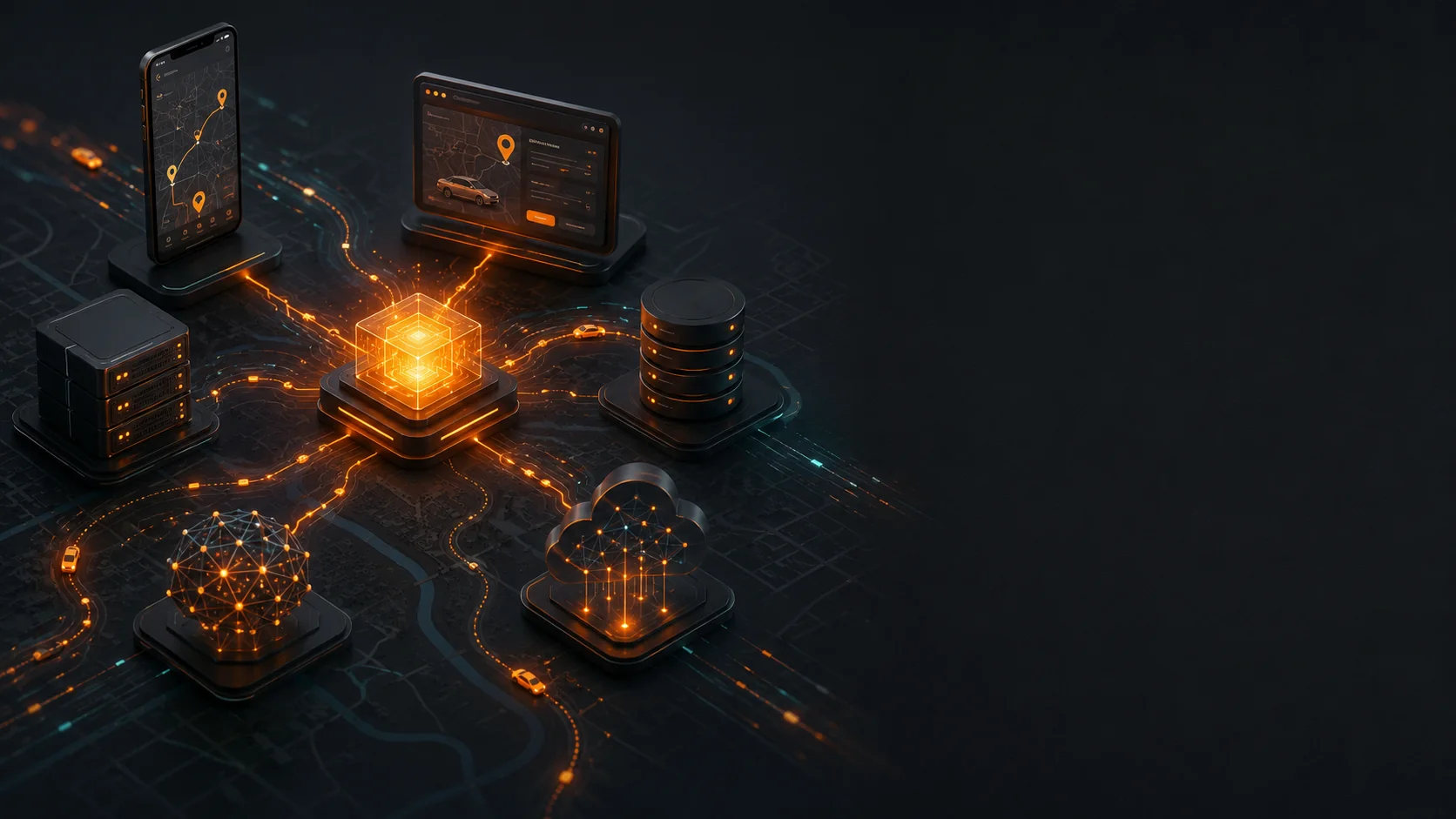 طبقات المنظومة التقنية في SUMIX: تطبيقات وواجهات وخدمات وقواعد بيانات